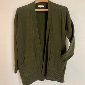 Madewell Olive Green Sweater Cardigan with Pockets